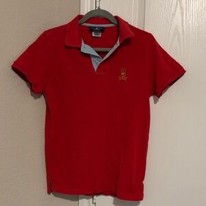 Pre-owned Psycho Bunny Red Polo with Gold Logo